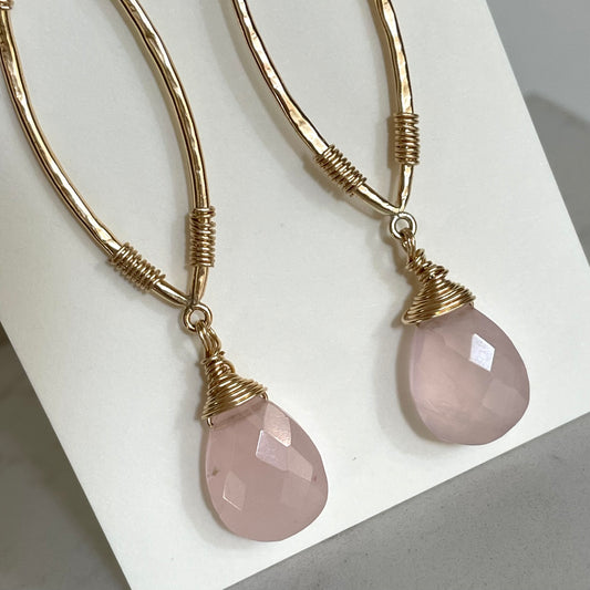 Pink Quartz Earrings