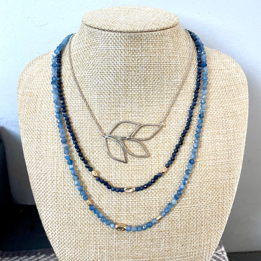 Falling Leaves Necklace- Bright Silver