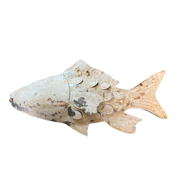 Distressed Metal Fish Wall Art