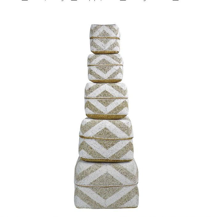 Rattan Beaded Box