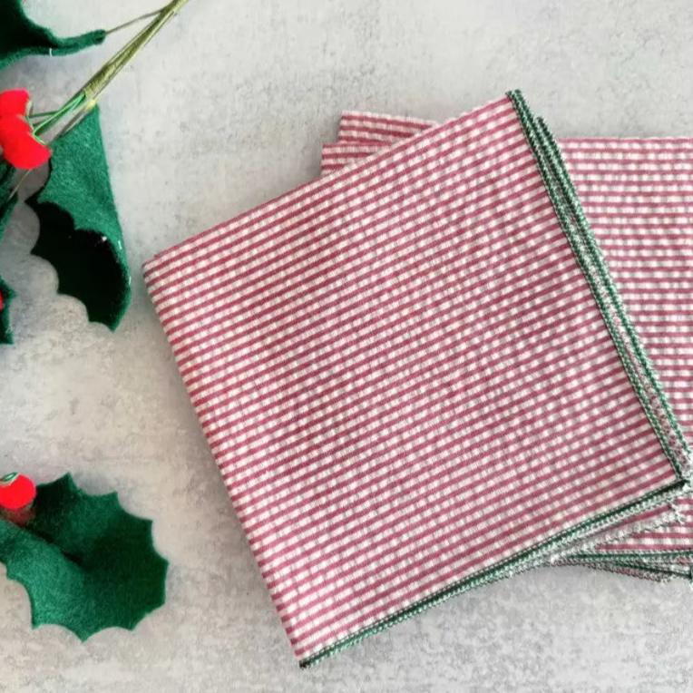 Seersucker Red & Green Napkins