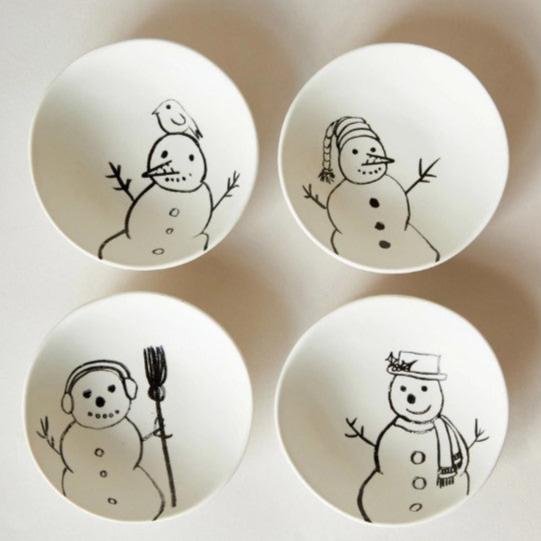 Snowman Stoneware Bowl