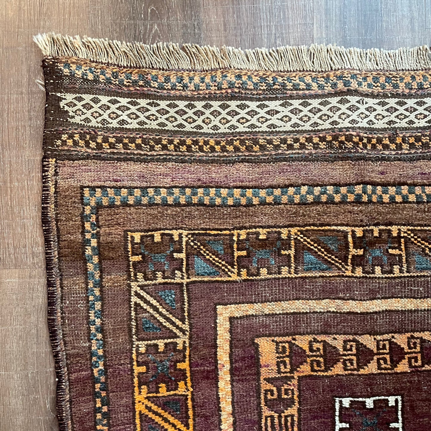 Rust and Brown Vintage Kilim