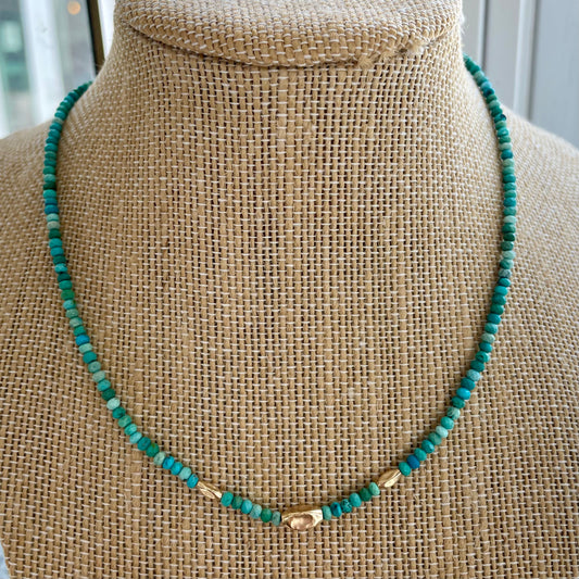 Turquoise + 14K Gold Fill Necklace