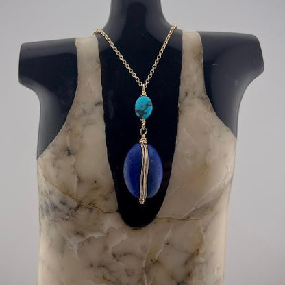 Lapis & Turquoise Gemstone Necklace