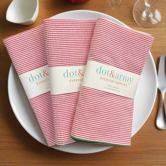 Seersucker Red & Green Napkins