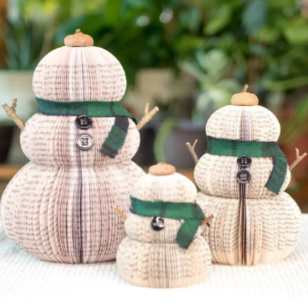 Upcycled Snowman-Green Scarf