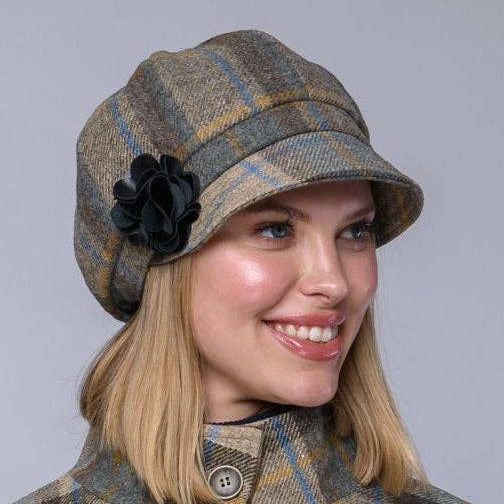Ladies Tweed Newsboy Hat