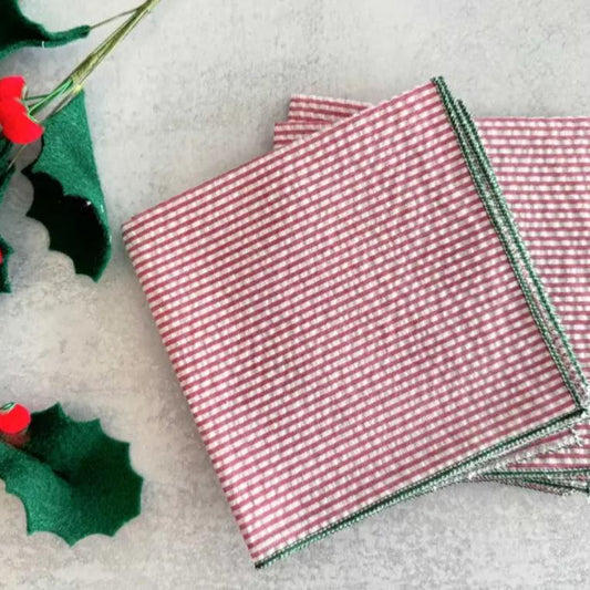 Seersucker Red & Green Napkins