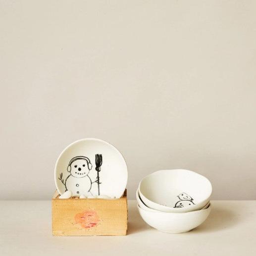 Snowman Stoneware Bowl