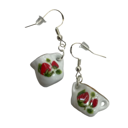 Strawberry Creamer and Sugar Earrings