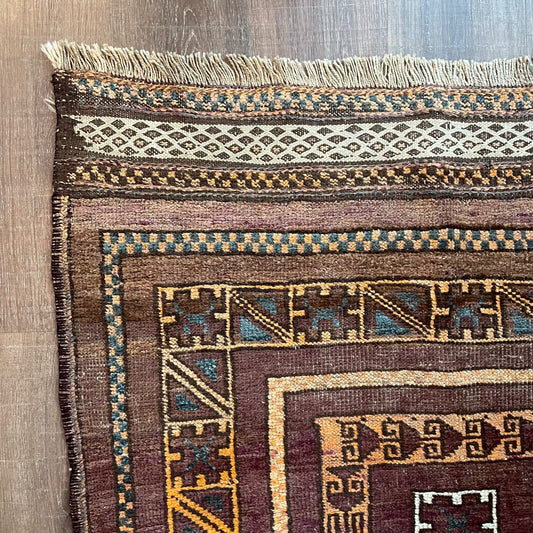 Rust and Brown Vintage Kilim